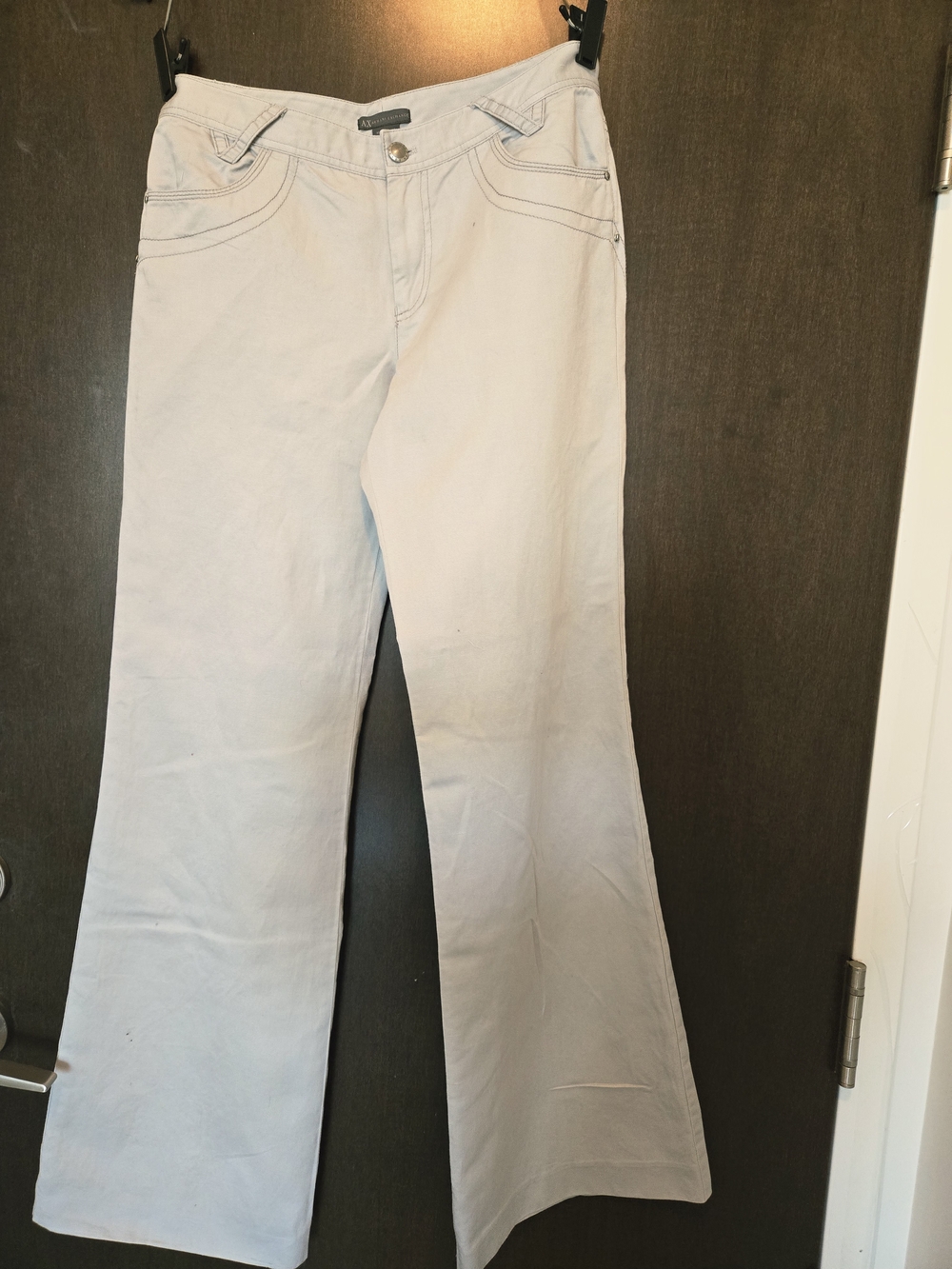 AX Armany Exchange Women's Light Gray Flared Jeans - Classic Casual Fit